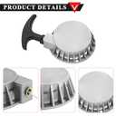 PRO BAT Aluminum Alloy Easy Recoil Pull Start Starter for 47cc 49cc Mini Moto Chopper ATV Quad Dirt Pocket Bike Scooter 2 Stroke Silver