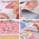 OLANLY 4x6 Area Rug, Washable Floral Rug for Bedroom, Living Room, Dining Room  Non Slip Low Pile Soft Indoor Carpet, Lightweight & Non-Shedding Throw Rug for Office or Kids Room, Pink