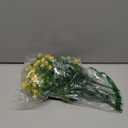 KLEMOO 6 Bundles Outdoor Artificial Fake Flowers UV Resistant No Fade Boxwood Faux Plastic Plants for Garden Patio Porch Window Box Home Wedding Farmhouse Décor (Yellow)