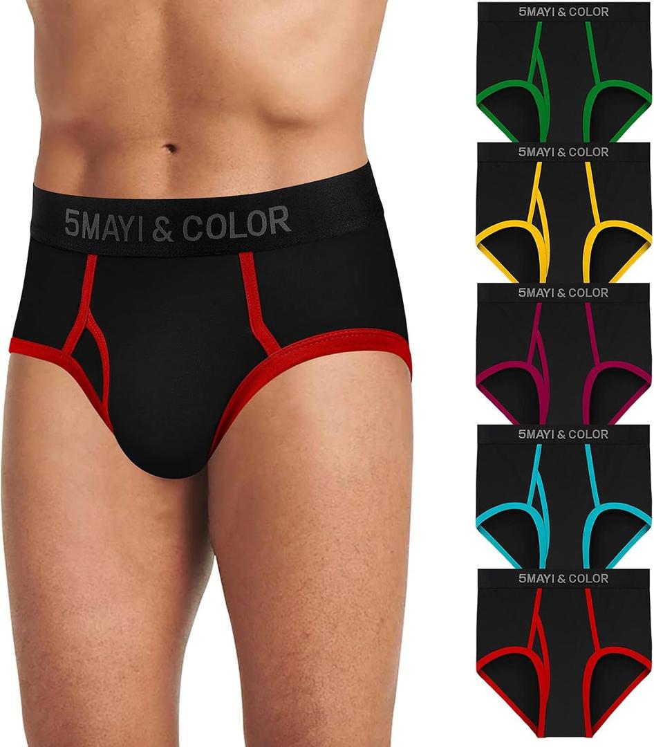 5Mayi Mens Briefs Underwear Cotton Brief Underwear for Men Pack (Large)
