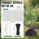 60 Pcs Large Plant Protectors from Animals 24" x 12" DIY Metal Plant Cage for Outdoor Plants Reusable Plants Cage Chicken Wire Cloche with Zip Ties and U Stake to Keep Rabbit Out for Vegetable