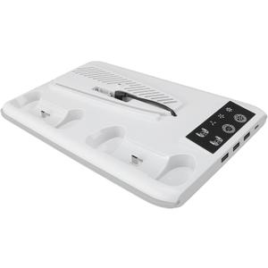 Console Cooling Station RGB Fan Dual Controller Charging Universal Accessories with Headset Holder (White)