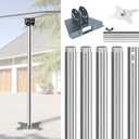 for Starlink Gen 3 Pole Mount Kit with Pipe Adapter, Thickened Stainless Steel, Starlink Mounting Starlink Base Bracket (5 Section Straight with Mount)