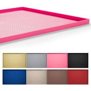 Hubulk Dog Feeding Mat,100% Waterproof Food Grade Silicone Pet Food and Water Bowl Placemat,Dishwasher, High Raised Edge to Prevent Spills,Nonslip Tray to Stop Messes on Floor (24"x16"x0.5", Pink)