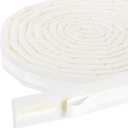 uxcell Weather Stripping Door Seal, 20 ft Self-Adhesive PU Foam Weather Strip Wedge Window Sealer Tape for Winter Soundproofing Frame Winter Insulation Tape Door Gap Filler, White