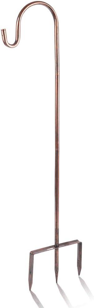 EXCMARK Shepherd Hook 32 inch 1/2 inch Thick Use at Weddings, Hanging Solar Lights, Lanterns, Bird Feeders, Metal Hanger Hook (Bronze,32inch) U.S. Patent.