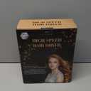 Nicebay Ionic Hair Dryer with diffuser for Curly Hair,1600W &110000RPM High-Speed Brushless Motor for Fast Drying, Professional Blow Dryer for Women, Low Noise, Lightweight, Lock Function, Travel Home Salon (Black & Champagne Gold)