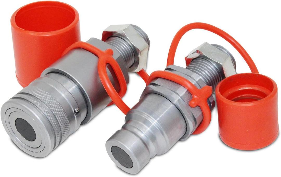 Summit Hydraulics Flat Face Hydraulic Quick Connect Coupler, 5/8 ORFS Bulkhead Skid Steer Mount