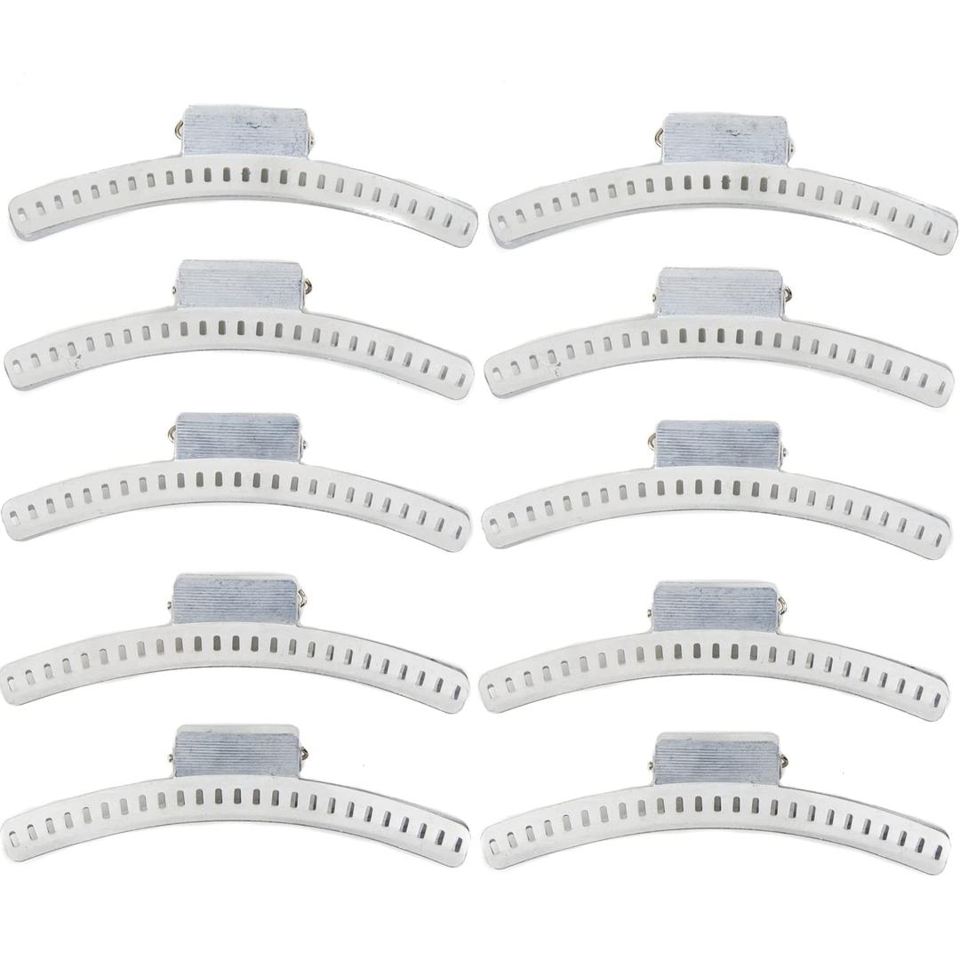 Long Hair Wave Setting Clips - Set of 10 Aluminum 4.75" Butterfly Clamps for Finger, Marcel and Long Hair Waves