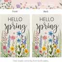 2 x CROWNED BEAUTY Spring Garden Flag Floral Wildflowers 1218 Inch Double Sided for Outside Small Seasonal Burlap Yard Flag CF1803-12 (Multi-New)