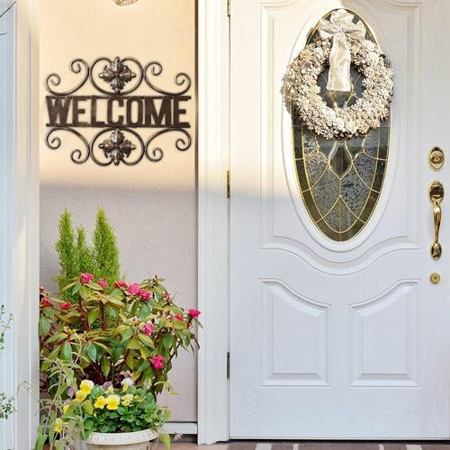 Sintosin Vintage Small Welcome Sign for Front Porch12 Inch, Hanging Distressed Copper Metal Wall Art, Welcome Sign for Front Door, Wrought Iron Wall Decor for Living Room Bedroom Entryway Sintosin Vintage Small Welcome Sign for Front Porch12 Inch, Hanging Distressed Copper Metal Wall Art, Welcome Sign for Front Door, Wrought Iron Wall Decor for Living Room Bedroom Entryway