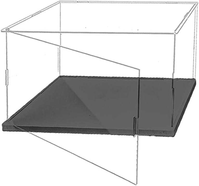 Clear Acrylic Display Case, Self-Assembly Acrylic Box with Black Thick Base and Side Door, Dustproof Protection Showcase Organizer for Collectibles Doll Toys Models Figurine (30X15X25cm/12X6X10inch)