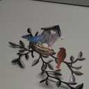 Birds Wall Metal Decor Outdoor Art Hanging Metal Tree with Birdhouse for Living Room Tree Leaf Wall Decor for Indoor Outside Garden, 10.6 x 12 Inches (Dark Grey)