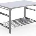 48x30 in NSF Stainless Steel Folding Table Heavy-Duty Commercial Prep Table for Kitchen, Restaurant & Home, 500 LBS Capacity with Adjustable Undershelf, Easy to Assemble