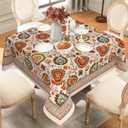 Small Square Tablecloth 52x52 Inch, Stain Resistant Wrinkle Free Card Table Tablecloth Vintage Boho Square Table Cloth Cover for Dinner Party Picnic Decor
