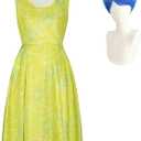 Joy Cosplay Costume Anime Movie Inside Out 2 Yellow Dress up Halloween Costume Full Set (3X-Large, Lele Set+wig)