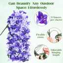 Artificial Flowers for Outdoors - 2 Pcs UV Resistant Realistic Faux Silk Bougainvillea Flowers, Fake Hanging Plants for Porch Patio Balcony Decoration (White & Purple)