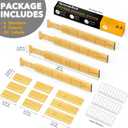 SpaceAid Bamboo Drawer Dividers with Inserts and Labels, Kitchen Adjustable Drawer Organizers, Expandable Organization for Home, Office, Dressers, 4 Dividers with 9 Inserts (17"-22" Natural)