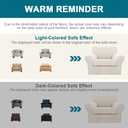 Turquoize 2 Piece Chair Covers Chair Slipcovers for Living Room Small Armchair Cover with Arms Washable Furniture Cover for Chairs Feature Thick Jacquard Fabric (Small Armchair, Ivory)
