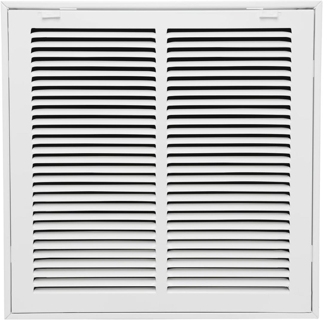 14"W x 14"H [Duct Opening Size] Steel Return Air Filter Grille - Removable Face/Door for 1 inch Filters -HVAC Vent Cover Grill - White [Outer Dimensions: 16 5/8"W X 16 5/8"H]