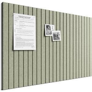 Bumusty Large Cork Board Alternative-36 x 24" Felt Bulletin Board Tiles, with 30 Pushpins, 40 Adhesive Tabs, Fine-Stripe 6-Pack, Cork Boards for Office Push Pin Board Felt Board-Sage