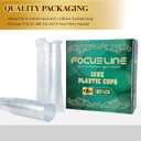 FOCUSLINE 12 oz Clear Plastic Cups, Disposable Heavy Duty Hard Plastic Cups, Reusable, 100 Count