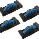 Savadicar 4 x Roll Bar Grab Handles Grip Handle for Jeep Wrangler CJ YJ TJ JK JL & Gladiator JT 1955-2023, Interior Accessories, Blue