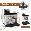 Soap Dispenser for Kitchen & Bathroom Sink, 3-in-1 Sponge Holder with Steel Wool Scrubber, Sink Organizer Tray Drainer Rack, Stainless Steel Dish Soap Dispenser with Sponge Holder