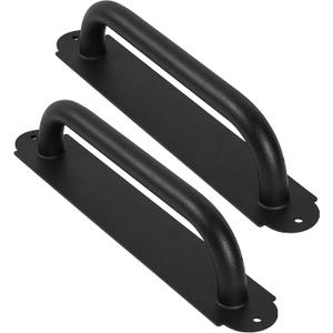 12'' Black Heavy Duty Metal Gate Handles 2 Pack, Outdoor Power Coated Modern Door Pull Hanlde for Fence Garden Patio Barn Door, Interior Closet Cabinets Door Pulls