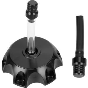 GREHUA Dirt Bike Fuel Cap Cover & Vent Hose Compatible with 50cc 70cc 90cc 110cc 125cc SSR110 SSR125 Pitster Probike TaoTao DB SDG DHZ WPB RPS KAYO YZ80 Pitbike Parts CNC Aluminum Black