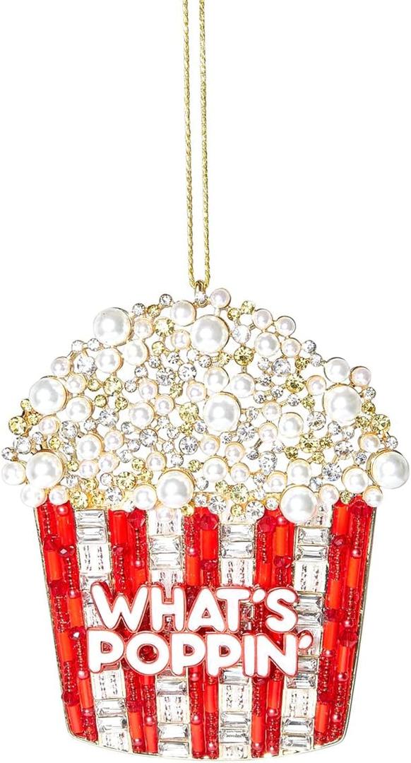 Christmas Popcorn Ornaments,Food Popcorn Ornament Hanging Ornaments for Christmas Tree Decor,Keepsake Gifts for Sisters Mom Grandma Women