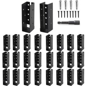 Concealed Joist Hangers, 24 Pcs of 2"x6" Outdoor Trim Concealed Flanges, Q235B Steel Powder Coated Concealed Mount Joist Hangers for 2"x6" Beam Swing