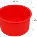 Silicone Cake Mold Baking Pan Round 4 Inch Non-Stick Bakeware Pan Reusable Cake Pan, Red, Set of 6
