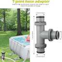 Filter Pump Hose Connector, Kardeep T Joint Pool Hose Connector 1.5 to 1.5, Hose Connector Coupling for Pool Hose Adapter and Filter Pumps - 3 Interfaces