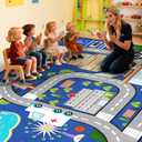 Car Mat for Kids Toy Cars - Car Track Rug Car Carpet for Kids Play Mat City Life Road Carpet for Playroom Living Room Bedroom Classroom, 3'5'