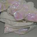 JYFLZQ White Iridescent Sequin Tablecloth 70" Round Sparkly Drape Table Cloths Table Cover Overlay for Wedding Birthday Party Baby Bridal Shower