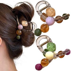 2pcs Hair Claw Clips,Colorful Jelly Claw Hairclips Non-slip Hairclips Claw,Medium Clawclip for Thick Thin Hair,Sweet Cute Clawclips Decorative Hairclip Hair Accessories for Women Girl