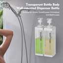 Clear Soap Dispenser - (2 Pack, 17 Oz) ABS+PET Square Bottle, Wall/Desktop Plastic Hand Soap Dispenser, Leak-Proof Pump Bottle Dispenser for Home & Commercial Use,White
