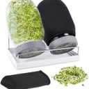 Seed Sprouting Jar Kit with 2 Wide Mouth Mason Jars Bean Sprouts Growing Kit Microgreens Growing Jar with Mesh Screen Lids Sprouter Sprouts Maker for Growing Broccoli, Alfalfa, Mung Bean