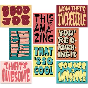 3 x 24-Pack Employee Appreciation Cards with Envelopes, 8 Unique Thank You Cards Designs Blank Inside for Coworkers, Boss, Workplace Recognition Gifts
