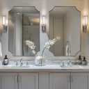 ANDY STAR 24x36 Inch Chrome Mirror, Scalloped Bathroom Mirror, Polished Chrome Framed Mirror in Anti-Rust Stainless Steel Metal Thin Frame Deep 1, Unique Scalloped Edge Design