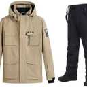 Men's Ski Jacket and Pants Set,Snow Suits for Men Waterproof Windproof,Winter Outdoor Ski Suit for Mountain/Snowboarding Size M