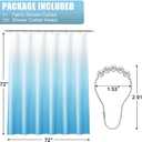 OLANLY Luxury Sky Blue and White Ombre Shower Curtain Sets with 12 Hooks, Waterproof and Washable Decorative Shower Curtains for Bathroom, 72x72 Inches