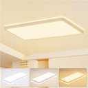 23 Inch Square LED Flush Mount Ceiling Light,32W 3200LM,3 CCT Selectable 3000K/4000K/6500K,Ultra Thin Low Profile Ceiling Light Fixture,White, for Bedroom Kitchen Living Room Hallway
