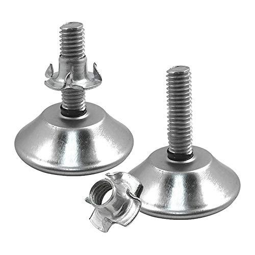 Bestgle 20 Pack Furniture Levelers, Medium Duty External Thread M8 Furniture Glide Leveling Feet with T-Nuts Pronged Adjustable Feet Pads for Table Chair Foot