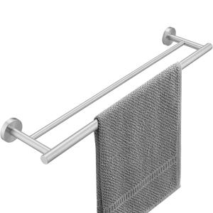 Greenspring 24 Inch Dual Towel Rack for Bathroom, Brushed Nickel