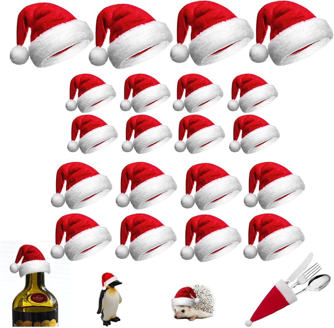 40pcs Mini Santa Hats Tiny Christmas Hats for Crafts Pets Wine Bottle Topper Red Home Christmas Decor 2 3 inch Bulk Set