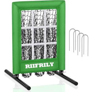 Heavy-Duty 9 Hole Baseball Pitching Net with Pitching Target Pockets, Regulation Size Strike Zone, Portable Adjustable Height Pitcher Training Equipment for Baseball/Softball Practice