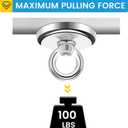 BEST CHOICE MAGNETS Magnetic Hooks, 100 LB45KG Heavy Duty Magnetic Hooks with Countersunk Hole Eyebolt, Perfect for Home, Kitchen, Workplace, Office and Garage, Pack of 25