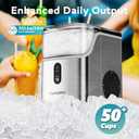 EUHOMY Nugget Ice Makers Countertop, Pebble Ice Maker Machine with 35lbs/24H Soft Ice, Self-Cleaning Sonic Ice Maker with Ice Scoop&Basket, Pellet Ice Maker for Home/Kitchen/Office(Stainless Steels) (Silver)